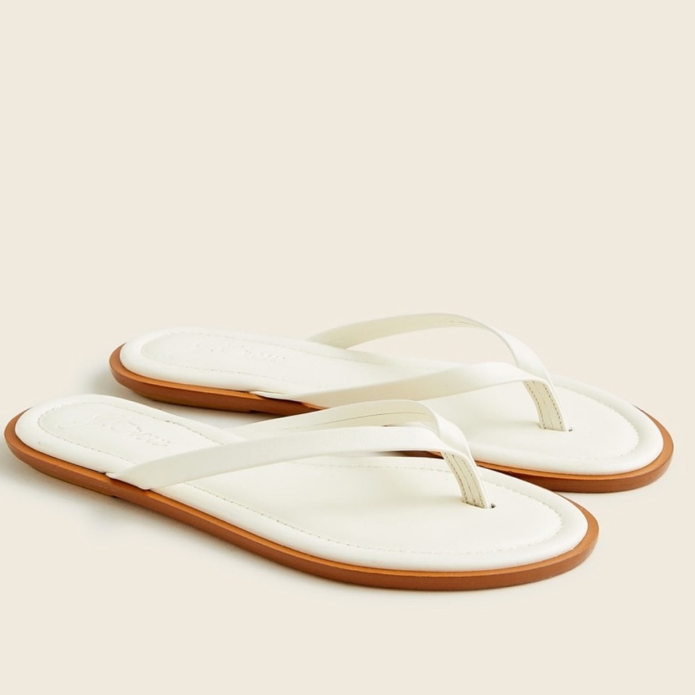 Women's White Padded Flip Flop Sandals